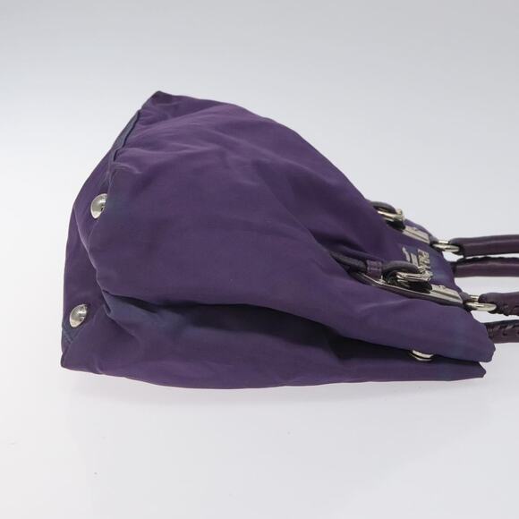 PRADA Hand Bag Nylon Purple Silver - Picture 4 of 12